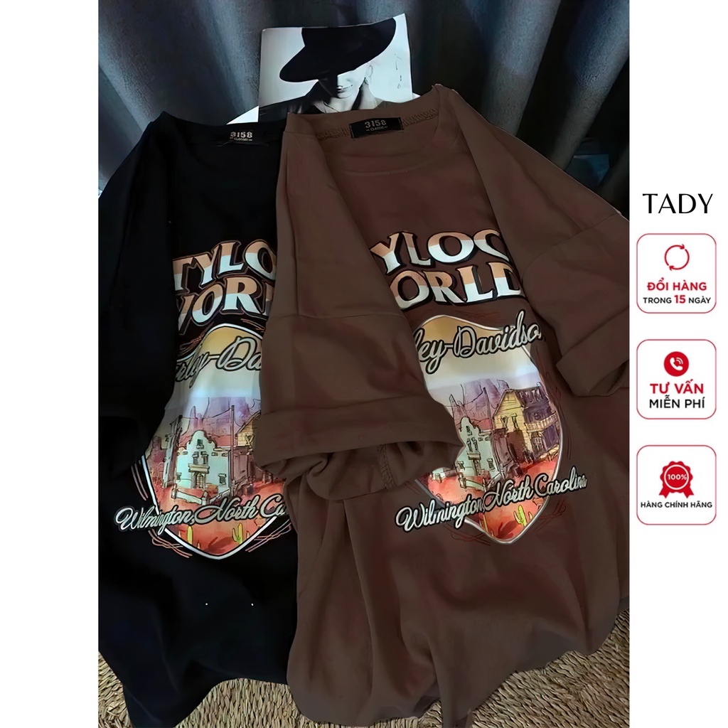 Áo Thun Phông Chất Cotton Mặt Nhung Tay Lỡ Form Rộng CITYLOCO WORLD Unisex