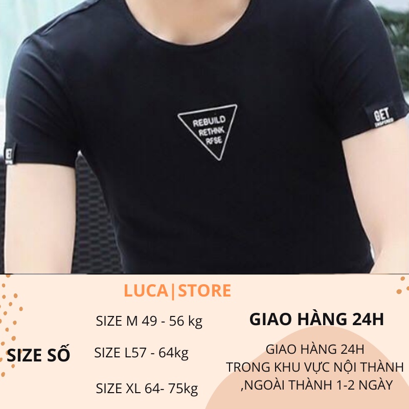 Áo thun nam form rộng tay lỡ dáng suông cổ tròn ,phông nam tay ngắn big size LUCA LC 09