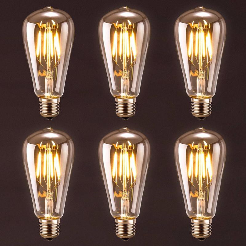 Combo 10 Bóng -  LED Edison sợi đốt ST64 4W - Màu Vàng Vintage  [MUA LẺ GIÁ SỈ] trang trí nhà - shop - quán ăn