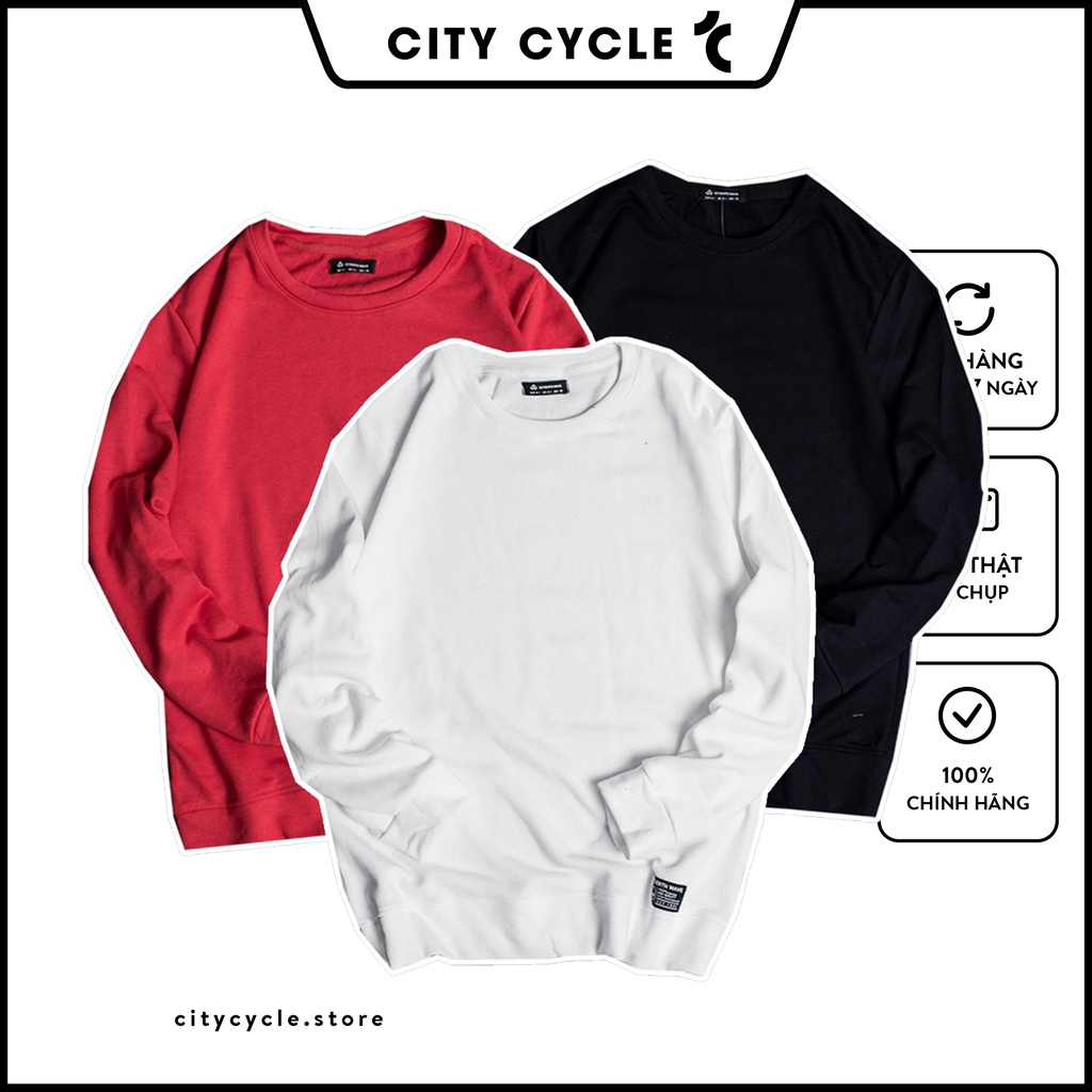 Áo Sweater nam nữ trơn basic City Cycle - Áo nỉ chui đầu Unisex Local Brand