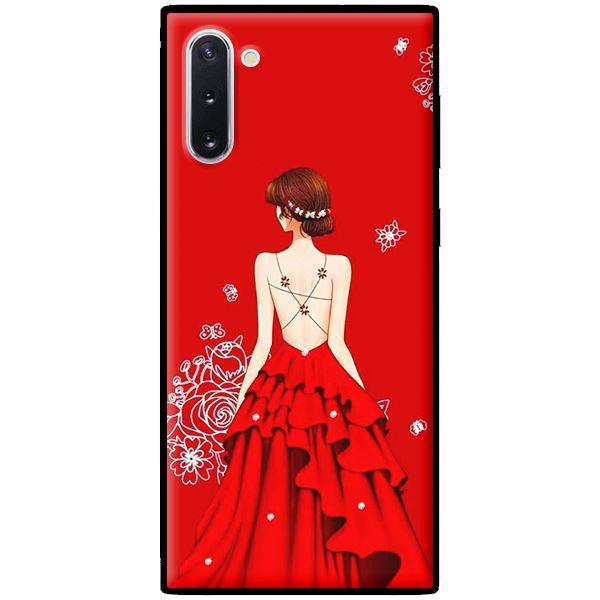 Ốp Lưng Samsung Note 10 - Note 10 Plus - Cô Gái Hai Dây Đầm Đỏ