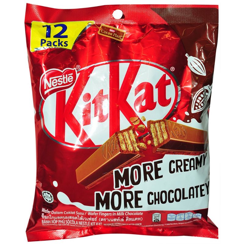 bánh xốp phủ sôcôla Nestlé kitkat cocoa 12 thanh gói 204g