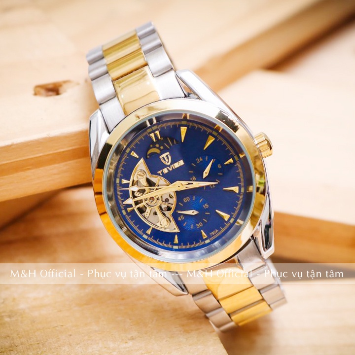 Đồng hồ cơ automatic nam Tevise 795A dây thép không gỉ, thiết kế cơ lộ máy chạy 5 kim đẹp giá rẻ [Tặng tháo dây] | BigBuy360 - bigbuy360.vn