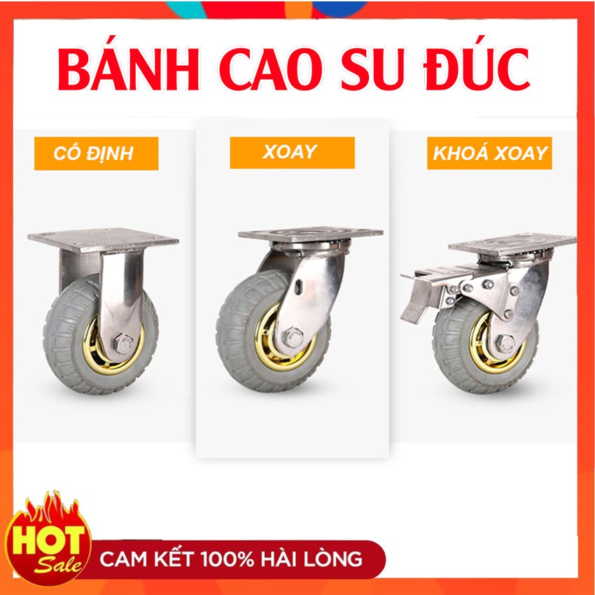 Bộ 4 Bánh Xe Đẩy Hàng Chịu Lực Cao Chống Tiếng Ồn - 125mm