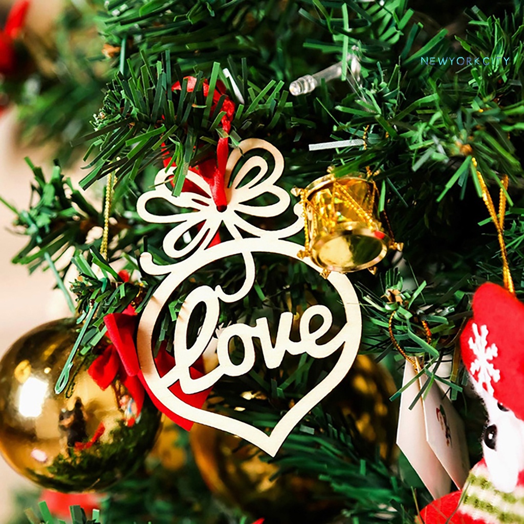 Set 6 Tấm Gỗ Khắc Chữ Treo Trang Trí Giáng Sinh