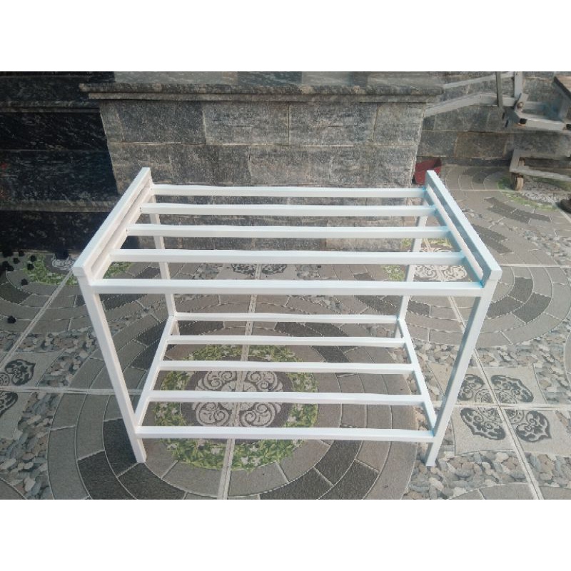 Kệ 2 tầng liền  Dài 50. cao 40. rộng 30. 3 nan phụ. Hộp thép 14*14mm thép mạ kẽm ko rỉ.
