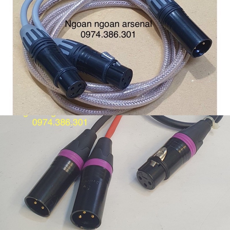 dây tín hiệu chia đôi 1 canon xlr cái ra 2 xlr đực có chân và ngược lại