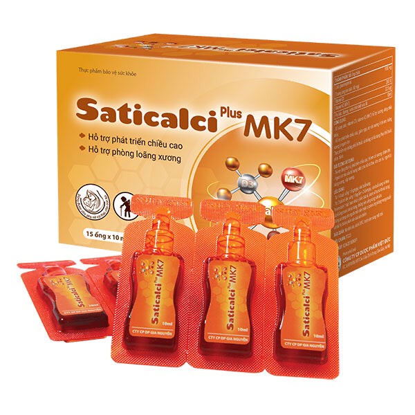 Saticalci Plus MK7.Giúp Tăng Chiều Cao,Phòng Ngừa Loãng Xương,Giảm Còi Xương Cho Bé