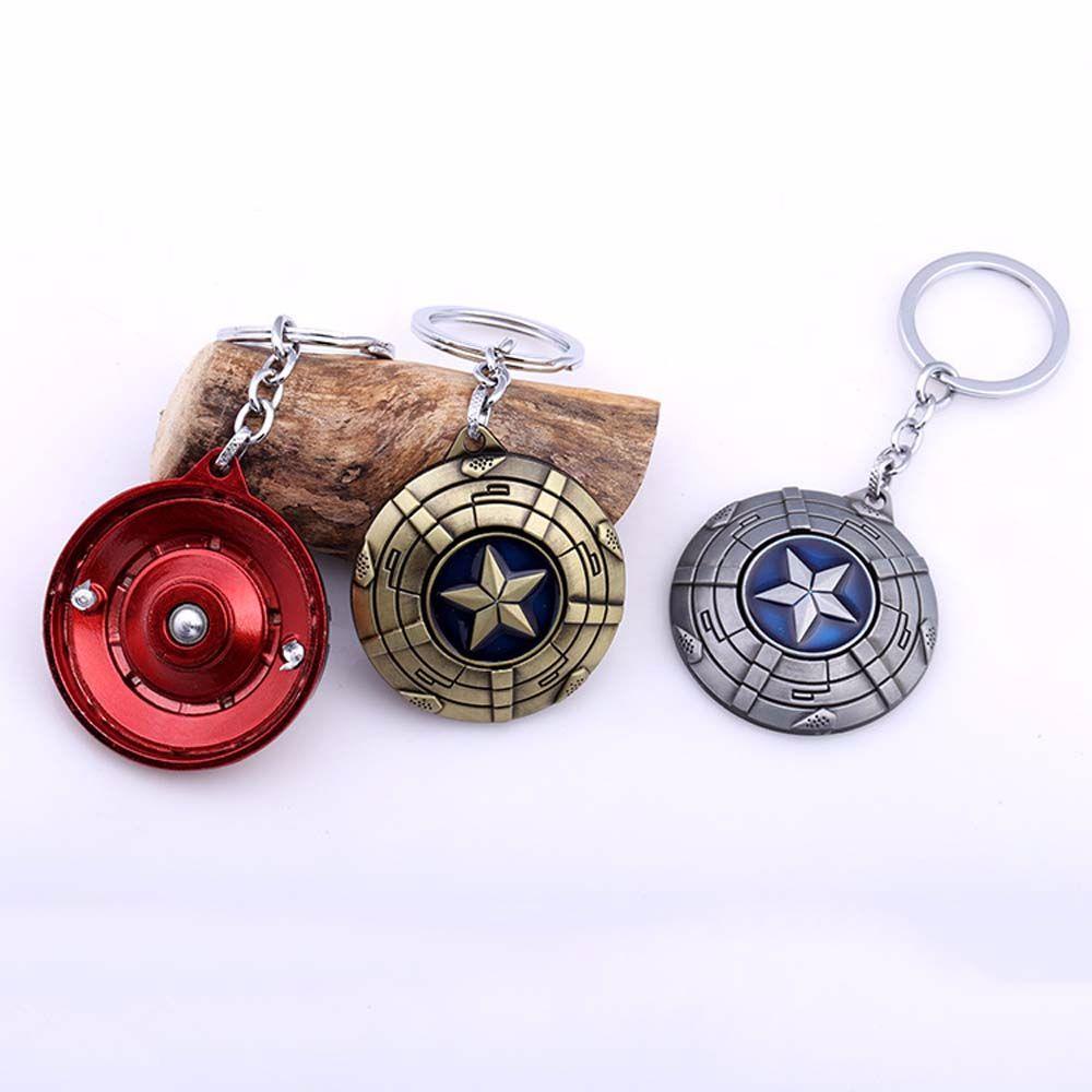Móc khóa MMULCK kiểu Captain America bằng kim loại có thể xoay được thú vị
