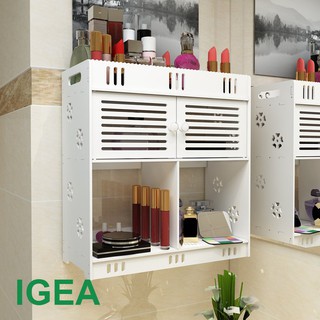 Kệ mỹ phẩm treo tường IGA- 2 nửa cánh trên phòng khách IG365