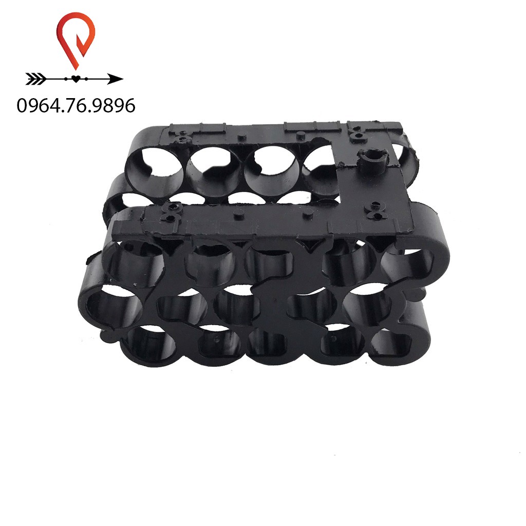 Vỏ pin 5s 2p 3p đóng pin 10 cell - 15 cell 18650 dùng cho máy khoan, máy bắt vít pin 3 khe  kèm ốc và lò xo