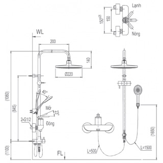 Sen cây tắm nóng lạnh Inax BFV-41S-5C