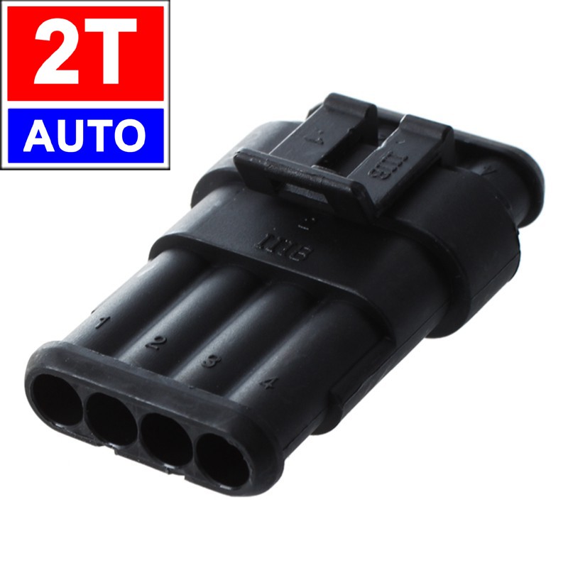 Đầu cút jack giắc nối dây điện 4 chân chống nước dùng cho xe máy xe hơi ô tô: SKU:348