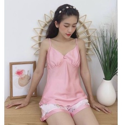 Đồ Bộ Mặc Nhà Dễ thương Lụa Latin Mềm Mát Mẫu Mới Quần Đùi Xinh XắnGiảm 10K Đơn 200K