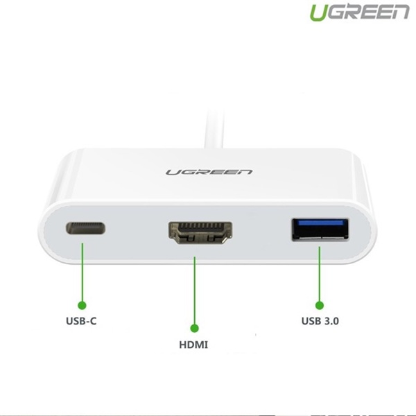 Cổng chuyển USB Type C to USB 3.0 và HDMI Ugreen 30377