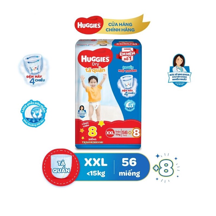 Tã quần Huggies XXL56 (tặng 8 miếng)