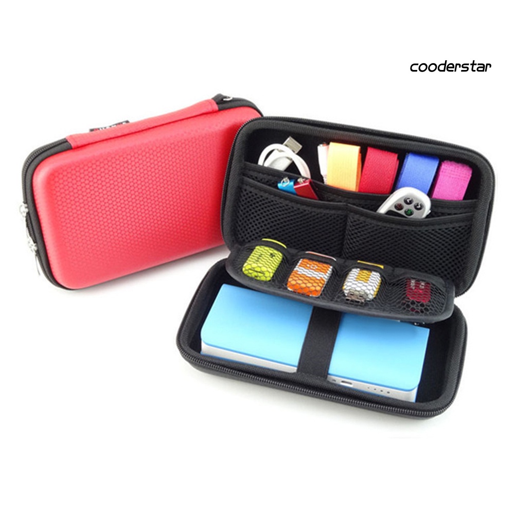 COOD-st Portable USB Flash Hard Disk Drive Data Cable Power Bank Carry Storage Case Bag