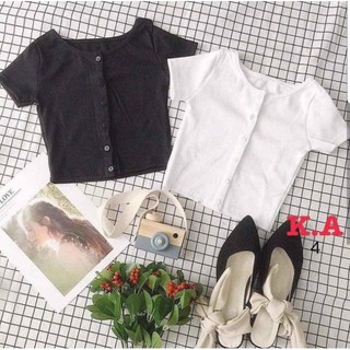 Áo crotop cúc ngực(kèm ảnh thật)