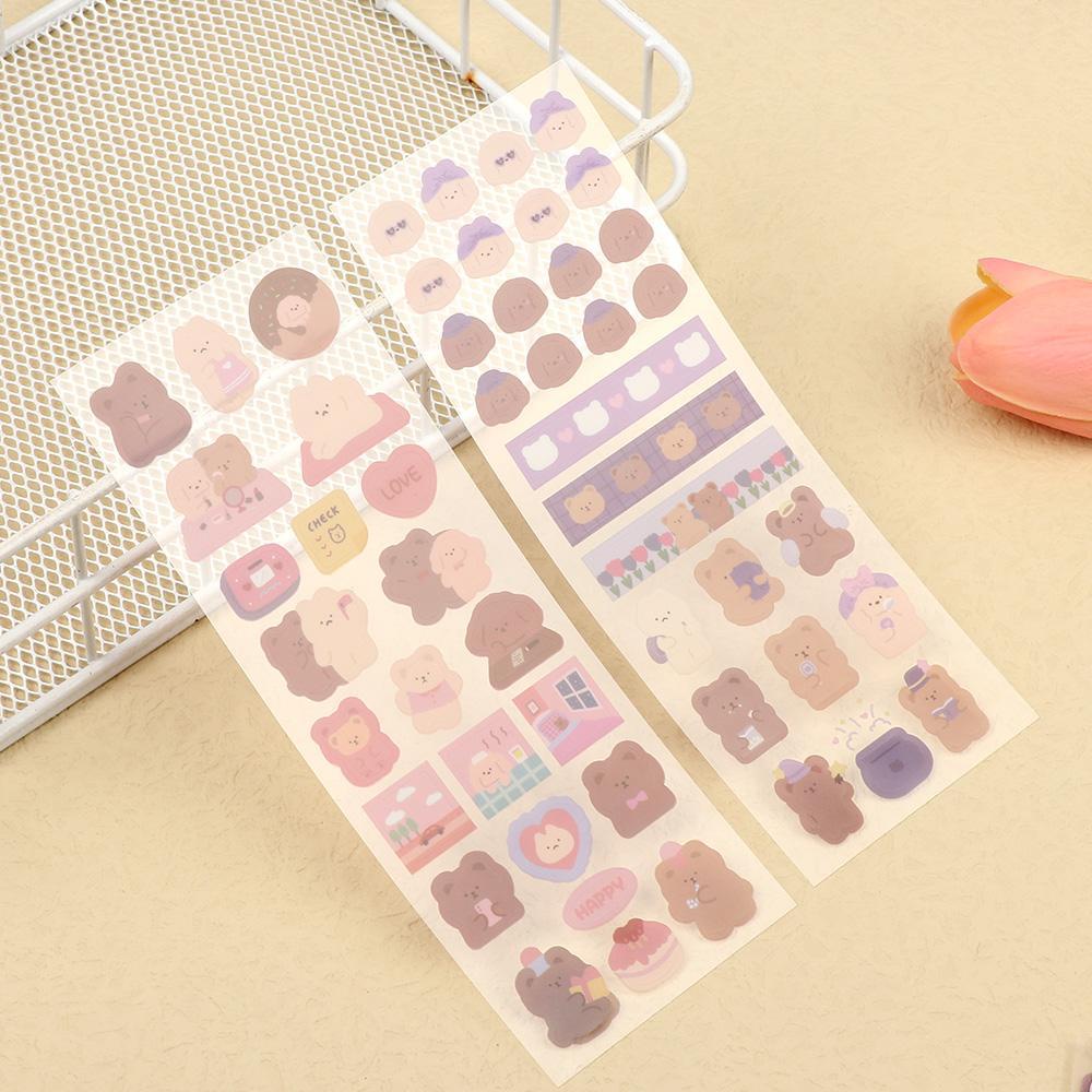Bộ 2 Tấm Sticker Hoạt Hình Đáng Yêu Dán Trang Trí Nhật Ký