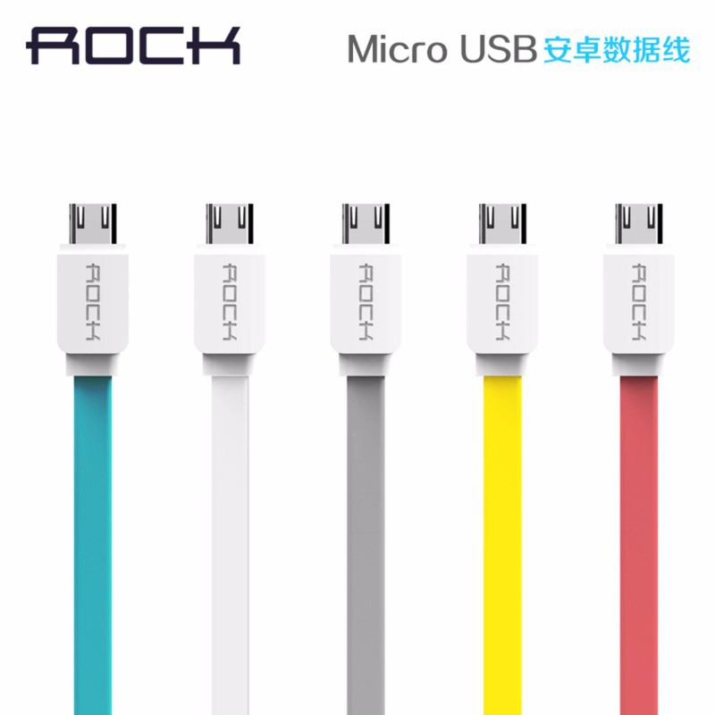 Cáp Fat Micro USB Rock 1000mm siêu bền chống rối - CABLE-ROCK-FLAT-1M