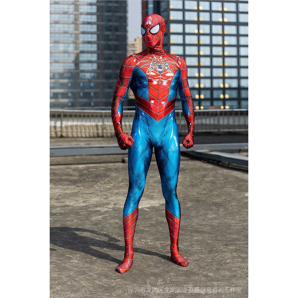 2024 Spiderman MARK IV Bộ đồ liền thân trọn gói cos Bộ đồ đóng vai Bộ đồ đội đầu tách