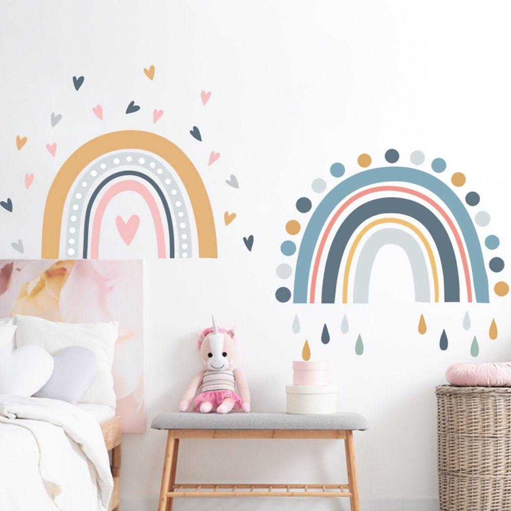 Sticker Dán Tường Chống Thấm Nước Họa Tiết Cầu Vồng Dễ Thương Bắt Mắt