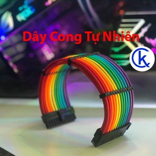 Dây nguồn mix màu bọc lưới 24Pin- 8 pin -6Pin - 4Pin lõi 18AWG cho VGA và CPU (mix màu theo yêu cầu)