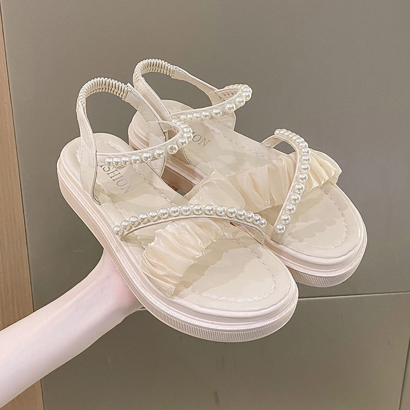 Giày Sandal Đế Dày Quai Chéo Thời Trang Mùa Hè Phong Cách Phương Tây