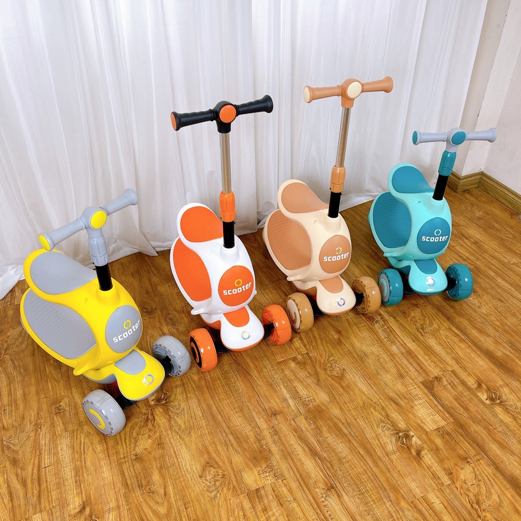 Xe đa năng trượt Scooter - Chòi chân - Bập bênh cho bé Flower Baby 808