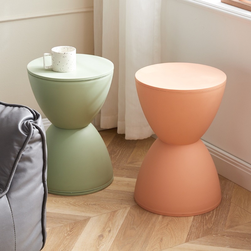 Wyoming060 Đồng hồ cát Định hình Ghế đẩu Nhựa Hiện đại Đơn giản Phong cách Bắc Âu tròn gia đình cho phòng tắm phù hợp với