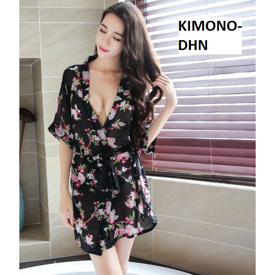 [HÀNG CÓ SẴN, CÓ CLIP] Áo choàng nữ kimono đi biển voan hoa gợi cảm chất đẹp ( KIMONO)