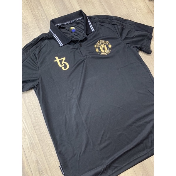 Áo Polo có cổ CLB Manchester United Vải Thun Cotton , 3 Màu Đen Trắng Đỏ