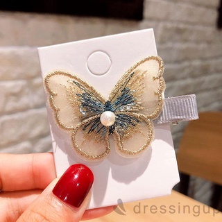 Dre-nữ Bướm Thêu Bobby Pin Kẹp Tóc Mũ Phụ Kiện Tóc