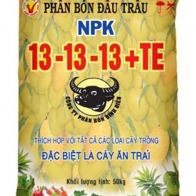 Phân NPK đầu trâu 13-13-13 + TE (1kg) [ Sale ]