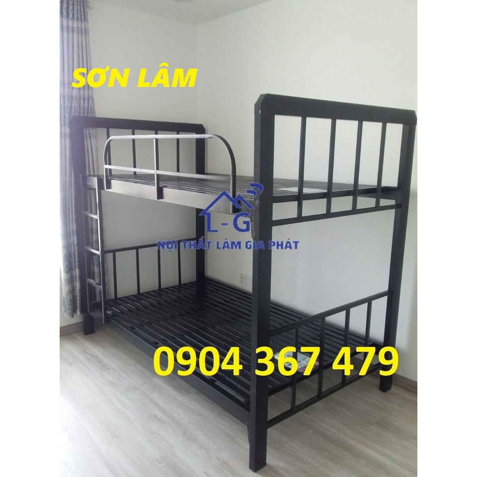 GIƯỜNG TẦNG SẮT HỘP 4X8 NGANG 1M2 X 2M GIÁ RẺ FREESHIP HCM (Sơn lâm 0904367479)