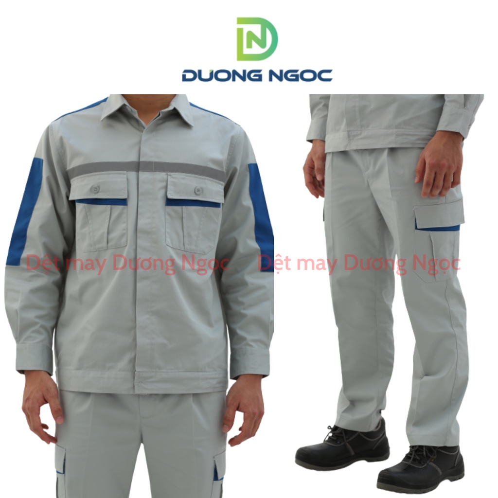 Bảo Hộ Lao Động Quần Áo Công Nhân Nam Nữ Đồng Phục Kỹ Sư BHLĐ Vải Pangrim 2721  Có Túi Hộp, Phản Quang PR02