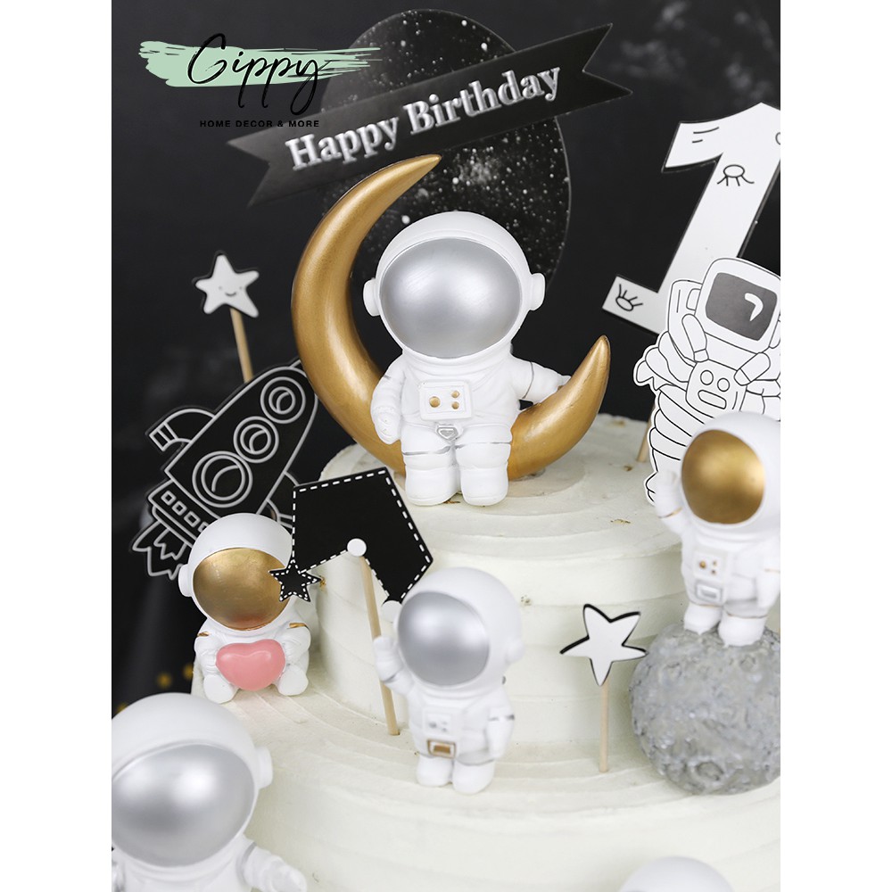 Tượng phi hành gia Astro, tượng trang trí sinh nhật, để bàn - Phụ kiện trang trí - Gippy Decor
