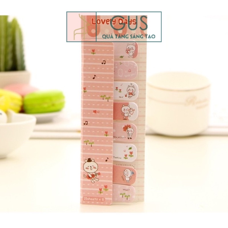 Tệp set giấy nhớ sticky note Gusshop quà tặng học sinh sáng tạo