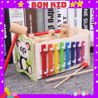 Đồ chơi gỗ đập chuột kết hợp đàn 8 âm- Đập chuột gỗ