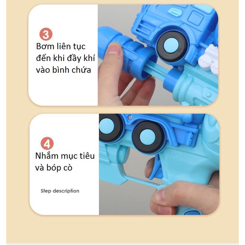 Súng bắn nước áp lực hình khủng long 570ml Redtech.