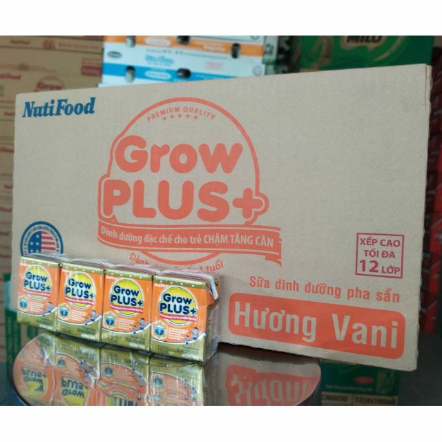 Thùng sữa Grow Plus+ Cam 110ml Nutifood