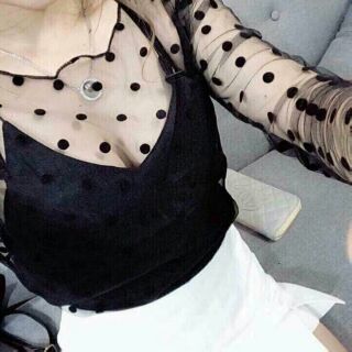 Áo voan bi kèm lót trong có 3 mầu