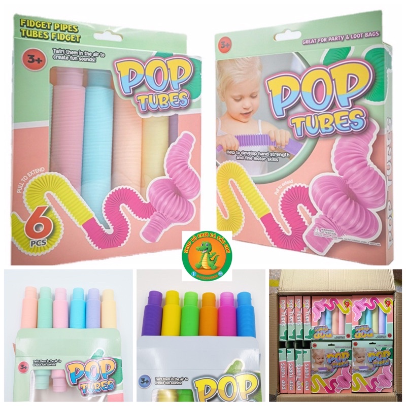 pop tubes - ống nhựa giải nén và kéo dài tạo ra âm thâm vui tai giảm stress ( nhiều màu , nhiều size )