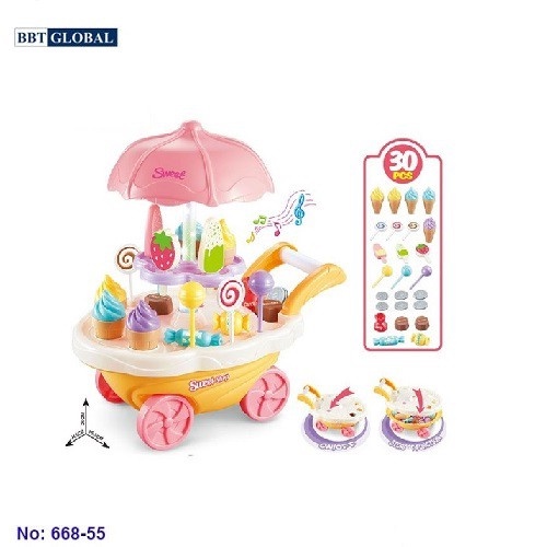 Đồ chơi xe đẩy bán kem có nhạc BBT Global 668-55