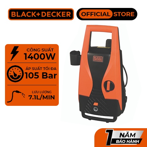 Máy phun xịt áp lực Black &amp; Decker PW1450TD-B1  |1400W, 150bar | Chính hãng