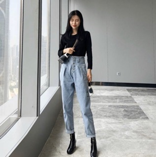 [Order] Quần baggy bò cạp cao