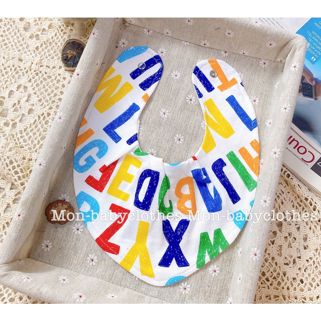Khăn yếm, yếm cổ cotton giữ ấm cho bé 0-3Y[vải xuất dư]