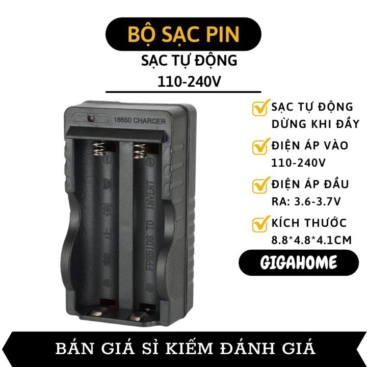 Bộ Sạc Pin Đôi 1.2V/3.V/3.7V GIGAHOME Tự Động Ngắt Khi Sạc Đầy 6618