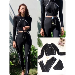 Kimstore_bikini : Bikini tay dài đen Hàn Quốc