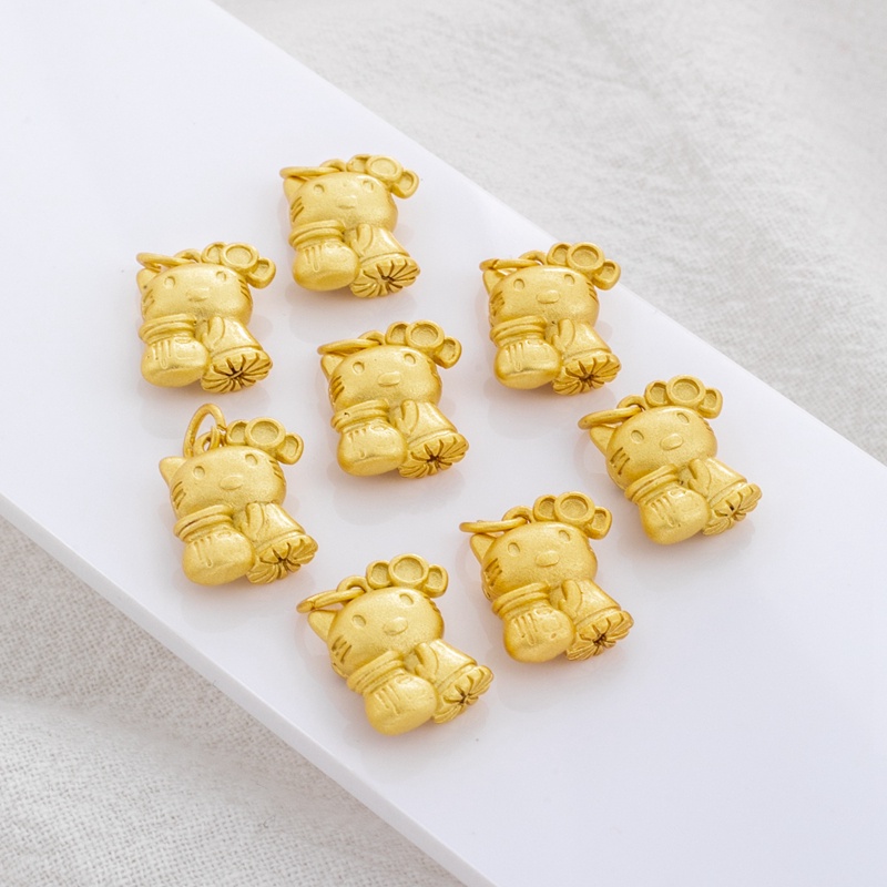 Mặt Dây Chuyền Hình Mèo Hoạt Hình Mạ Vàng 18k 10 * 13mm